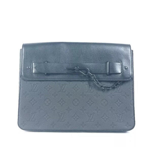 LOUIS VUITTON M80140 Taurillon ClemenceMonogram Pochette-Steamer bag Clutch - Picture 1 of 16